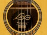 a close up of a guitar with a label on it