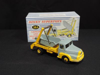 a toy truck with a crane on the back of it