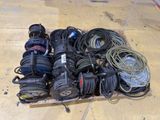 a lot of wires and cords on the floor
