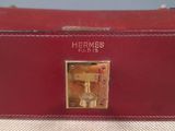 hermes paris red leather purse with gold hardware