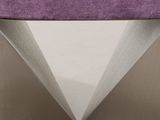 purple and silver bench with a purple cushion on top of it