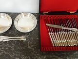 silverware in a red box on a table