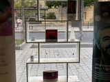 a picture of a window with a picture of a man on it