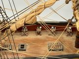 a model of a ship that is sitting on a table