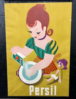 Affiche Persil 1945, Donald Brun, entoilée, petit défaut d'e…