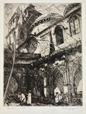 Antony GROSS (1905-1984) Cloître, Cahors Gravure signée et d…