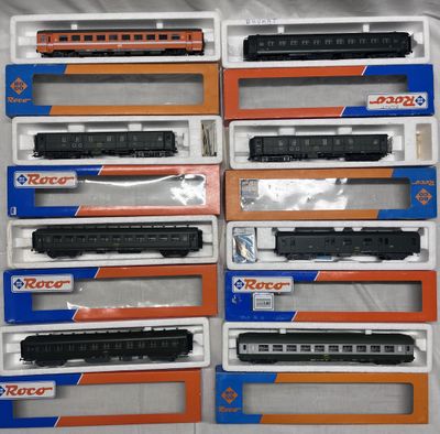 HO - ROCO – lot de 8 wagons voyageurs dont 2ème classe EUROFIMA (Belge - Photo 1