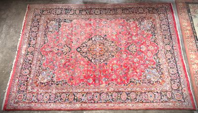 an oriental rug on the floor in a room