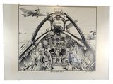 a picture of a drawing of a cockpit with a plane