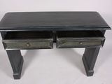an image of a black desk with two drawers on it