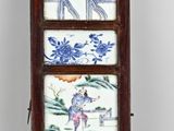 a tall wooden ladder with a picture of a woman on it