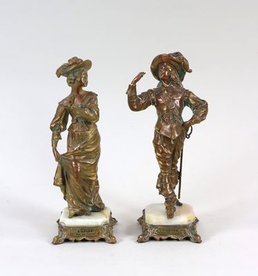 PERRON Charles Théodore (1862-1934, L'adieu, paire de SUJETS…