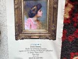 a picture of a picture of a woman in a pink dress and a picture of a woman in a pink dress