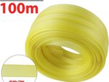 yellow elastic band with a white background and a picture of a roll of yellow elastic