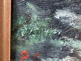 a picture of a painting of a man riding a horse in the water