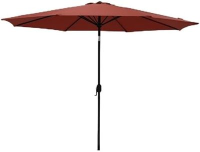 une image représentant un parapluie rouge avec un manche noir sur fond blanc