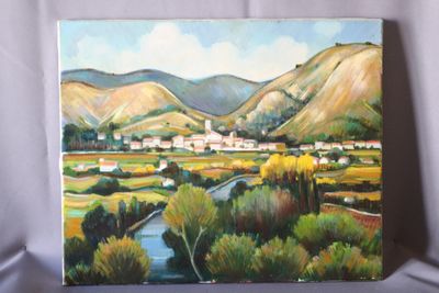 Max TOUTAIN (1935-2006) "Village au creux du vallon"