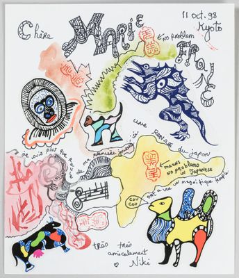 drawing of a drawing of a map of the world with different animals