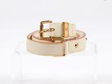 Ceinture Louis Vuitton en cuir blanc avec finitions dorées