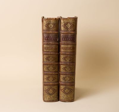 deux vieux livres posés l'un sur l'autre sur une table