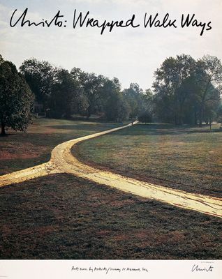 a picture of a picture of a dirt road in the middle of a field