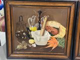 a picture of a painting of a mortar and other items