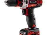 a red and black drill is on a white background