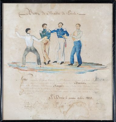 painting of a group of men playing a game of golf