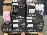 several boxes of aira products are stacked on a pallet