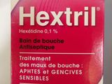 the box of hexttril is sitting on the counter