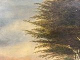 un tableau représentant un homme à cheval sur la plage