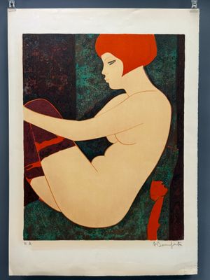 une image d'un tableau représentant une femme assise sur une chaise