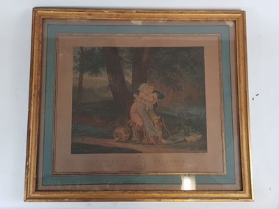 tableau représentant une femme et un enfant assis sous un arbre