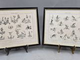 une paire de gravures encadrées représentant des chevaux et des jockeys