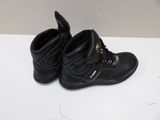 boys ' black leather boots with laces and zippers on the side