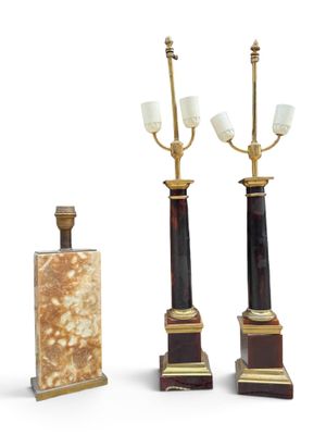three different types of lamps are shown on a white surface