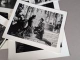 several black and white photographs of a woman and a man sitting on a bench