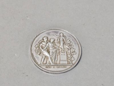 une image représentant une pièce d'argent sur laquelle figurent une femme et un homme