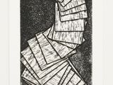 a black and white drawing of a spiral staircase