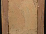an old picture frame with a piece of paper in it