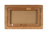 an old wooden picture frame with a single piece of paper