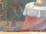 un tableau représentant une table sur laquelle se trouve un gâteau