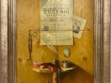 une image représentant un tableau sur lequel on voit un bureau avec un stylo, des ciseaux et d'autres objets