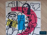 a picture of a painting on the floor of a man and woman