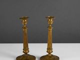 paire de chandeliers anciens en laiton
