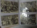 a person holding a book with pictures of people on it