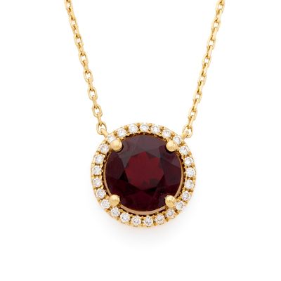 COLLIER retenant en son centre un grenat rhodolite de 3.10 c…