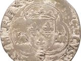 a close up of a coin with a crown on it