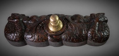 a close up of a metal object on a table