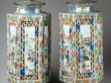 pair of chinese famille famille vases on stands